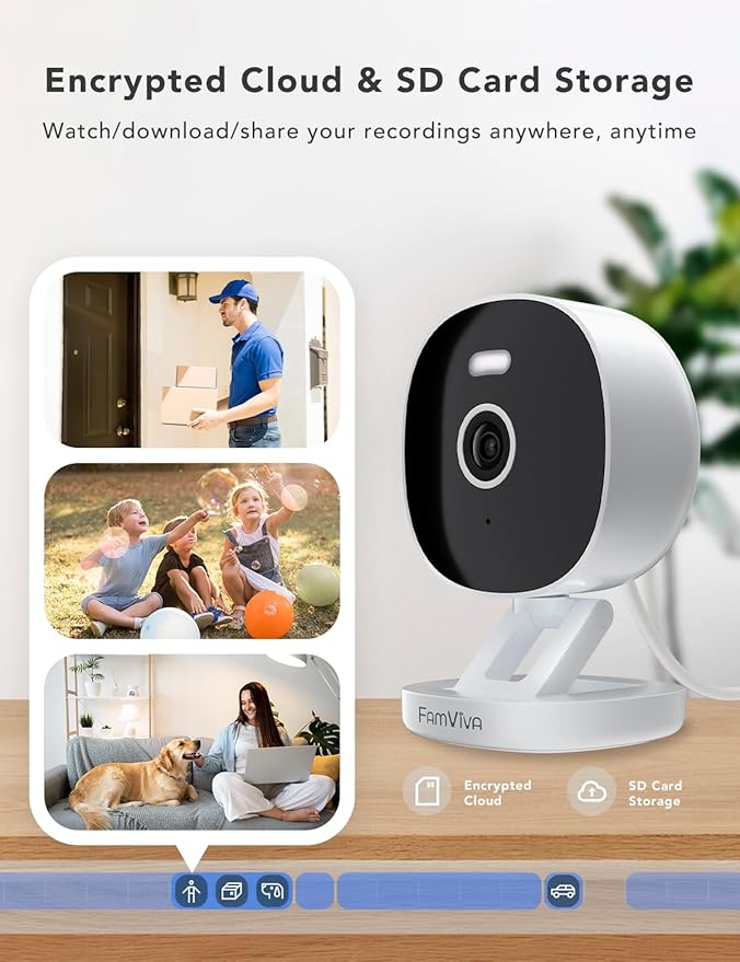 2K Security Camera Wired, Outdoor/Indoor for Home, Pet, Baby, Nanny, IP65 Waterproof Color Night Vision, White Light & Siren, Recording, Motion Detection, Works with Alexa,White-4P