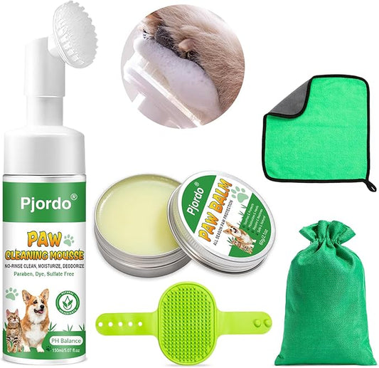 Dog Paw Cleaner - No-Rinse Pet Paw Cleanser for Dogs, Repairs Dry Cracked Paws, Protector Kit for Pet Foot Care