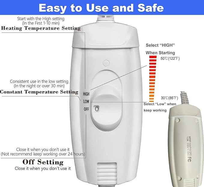 Pet Heating Pad for Large Dog Cat 34" x 21" - Electric Heated Bed With Soft Washable Cover, Water Resistant, Chew Resistant Cord - Keeps Pets Warmer