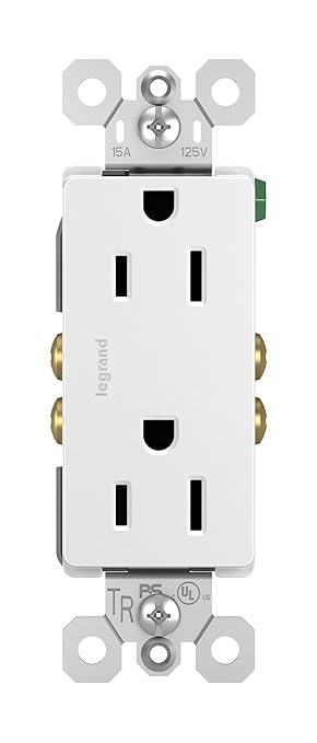 Legrand Radiant 885TRWCC12 15 Amp Duplex Outlet & TM870WCC10 15 Amp Rocker Wall Switch, White (1 Count Each)