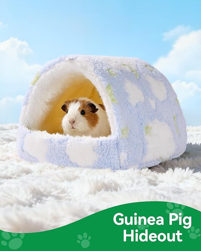 Parrot Winter Nest Guinea Pig Hideout Large Space Plush Pet Nest Hut, Winter Fluffy Warm Cave Bed for Parrot, Hamsters, Guinea Pigs & Small Animals, Machine Washable Cozy Habitat