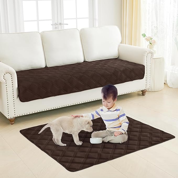 Smiry Waterproof Dog Bed Cover Blanket 30x70, Soft Reversible Pet Blanket, Washable Leakproof Cats Dogs Couch Cover for Sofa, Couch, Furniture, Lattice, Chocolate/Chocolate