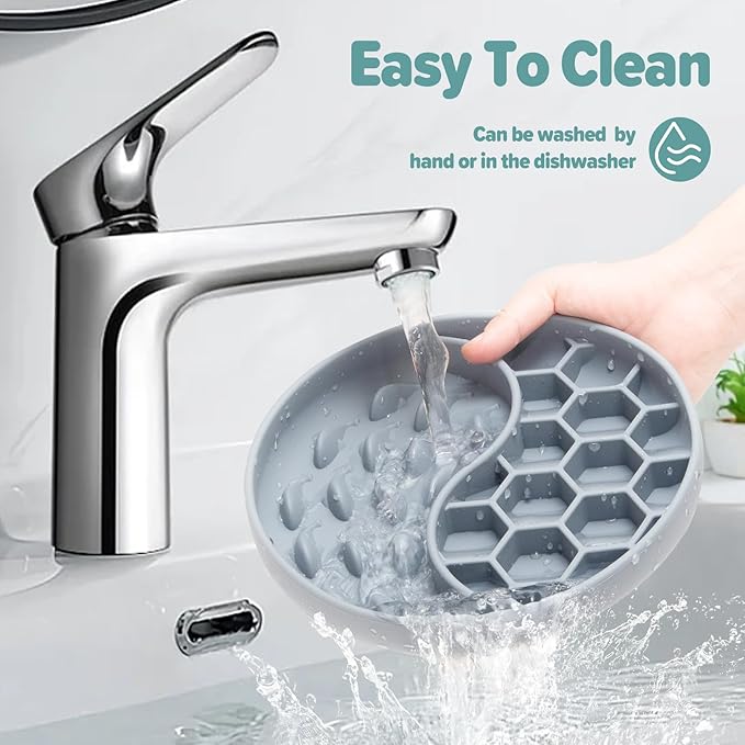 Slow Feeder Dog Bowls, Silicone Pet Food Bowls with Suction Cups, Non-Slip Dog Feeding Slow Down Pet Eating Speed for Fast Eaters, Anxiety Relief & Fun Added (Blue)