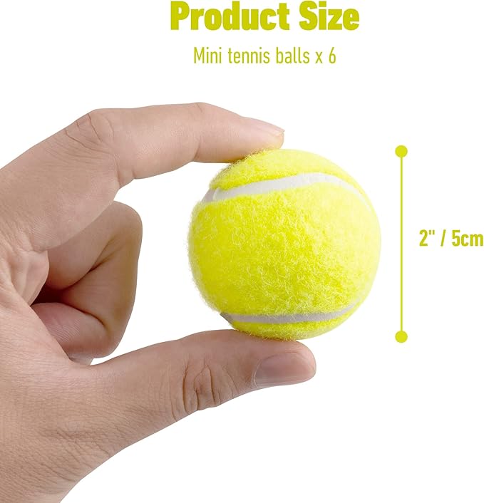 PetPrime 6PCS 2" Tennis Balls, Suitable for Mini Dog Automatic Ball Launcher Interactive Dog Fetch Toy Pet Ball Thrower Throwing Game Launcher