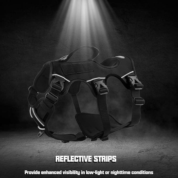 AUROTH Dog Harness - Escape Proof, No Pull, Soft Padded Reflective Adjustable Dog Vest with Lift Handle - Medium Size