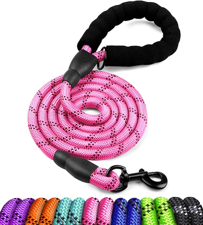 COOYOO Dog Leash 5/6 FT with Comfortable Padded Handle and Highly Reflective Threads for Small Medium and Large Dogs