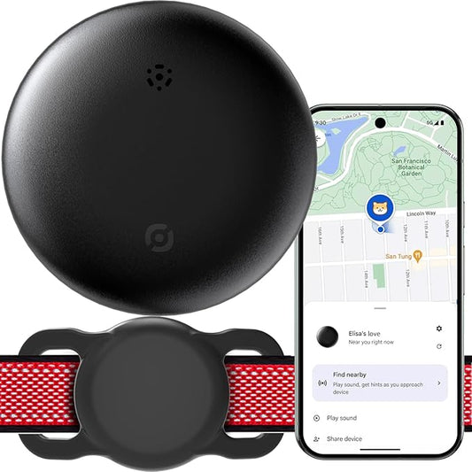 Bluetooth Tracker for Android, Android Airtag Compatible with Google Find My Device App, Replaceable Battery Item Finder, Tracker Tag for Keys, Suitcase, Backpack, Wallet, Luggage (for Pets)
