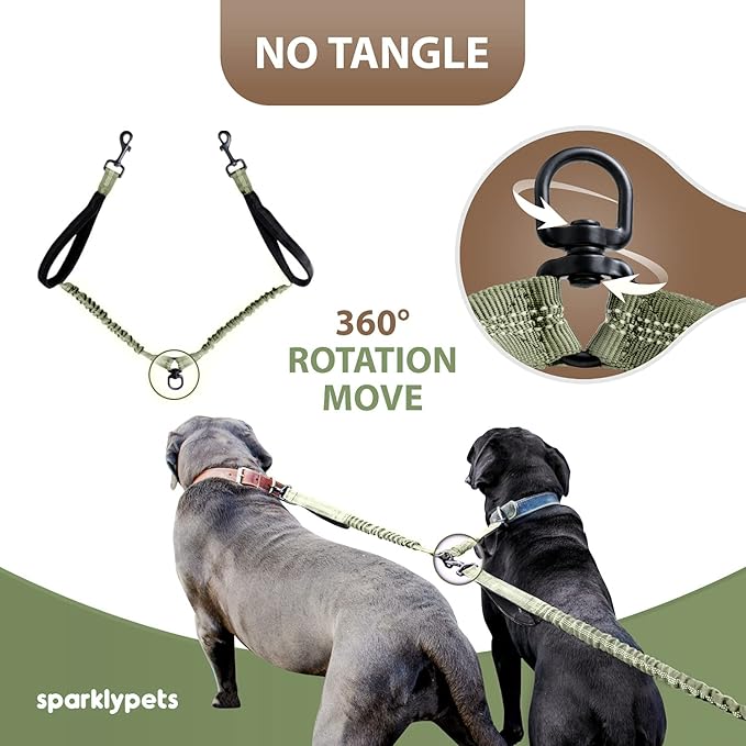 SparklyPets - Hands Free Dog Leash with Reflective Stitches - Waist Leash for Medium & Large Dogs Walking, Hiking, Training, Jogging, Canicross, Running