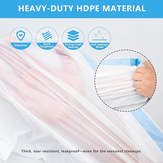 Replacement Waste Bags for Self Cleaning Litter Box, Heavy-Duty Dual Drawstring Trash Bags, 21.7"x11", Leak & Tear-Resistant, Trash Bags for Cat Litter Box Drawers, 6 Rolls (120 Bags)