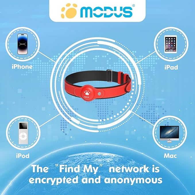 GPS Tracker for Dogs, 2 in 1 Pet Tracking Smart Collar (Only iOS), No Monthly Fee GPS Tracker Dog Collar, Real-time Location Comfortable PU Tracker Tag for Small, Medium Large Dogs(Locator Included)