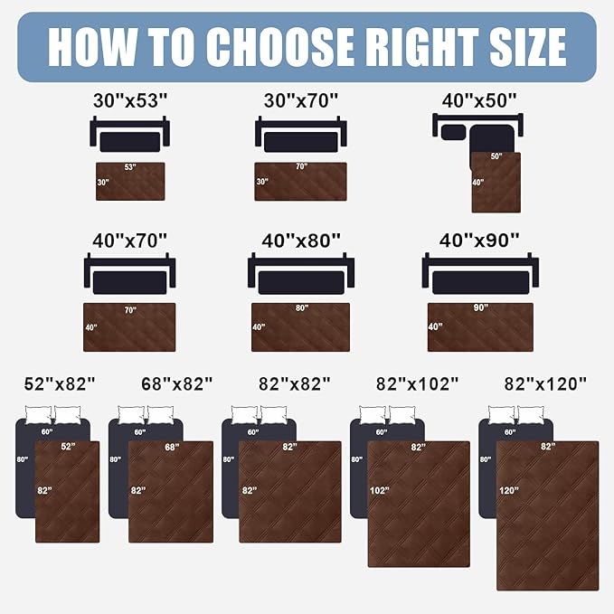 Smiry Waterproof Dog Bed Cover Blanket 30x70, Soft Reversible Pet Blanket, Washable Leakproof Cats Dogs Couch Cover for Sofa, Couch, Furniture, Lattice, Brown/Beige