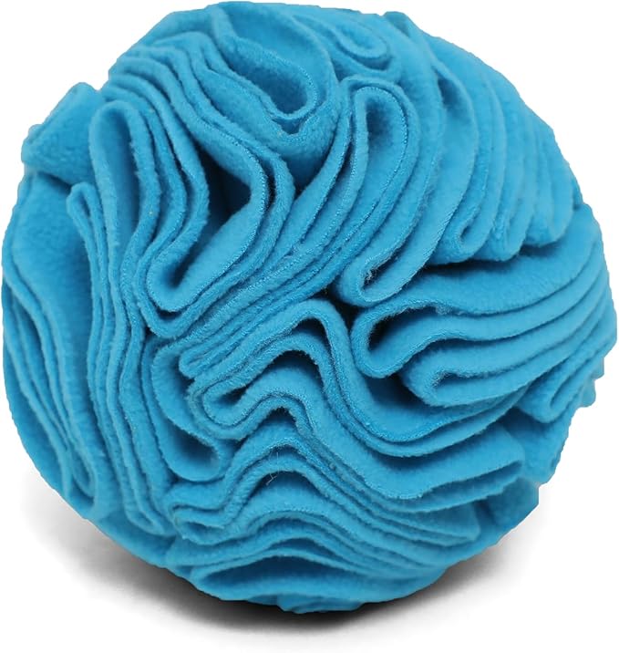 Blue Snuffle Ball for Dogs, Bright Color Slow Feeder Interactive Toy, Mental Enrichment Puzzle Game for Anxiety Relief & Indoor Fun, Machine Washable for Small Medium Large Dogs