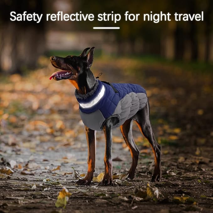 Dog Coats for Small Dogs, Puppy Coat, Warm Winter Jacket, XS Dog Coat with Harness Built in, Waterproof Pet Cold Weather Coats, Puppy Winter Clothes Snowsuit Chihuahua Maltese,Blue,XS