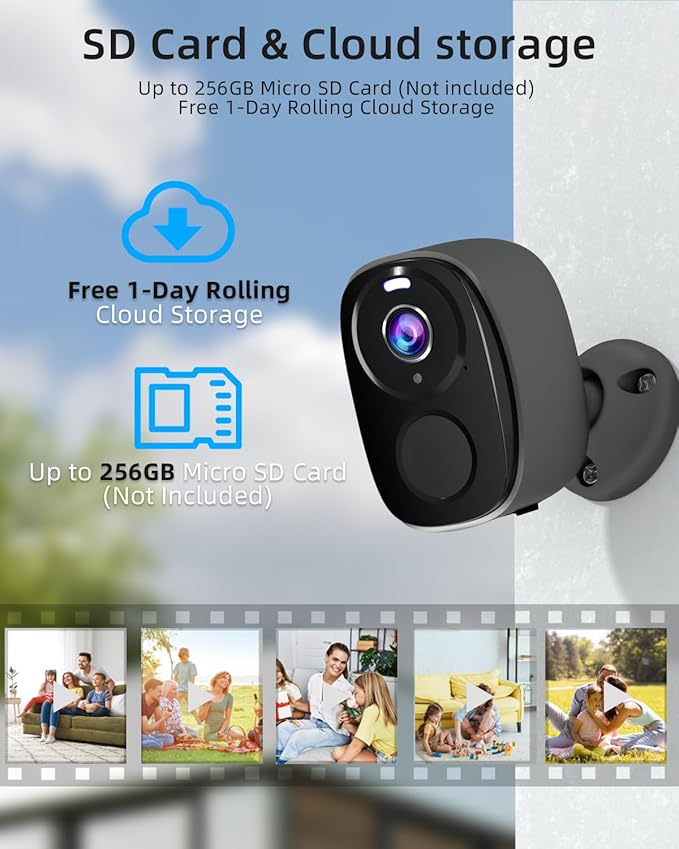 ELECCTV 5G/2.4G WiFi Security Cameras Wireless Outdoor, 2K 5G Security Camera with AI Motion Detection, Color Night Vision, Siren, IP65, 2-Way-Audio, Support Alexa&Google Assistant, Cloud/SD (2)