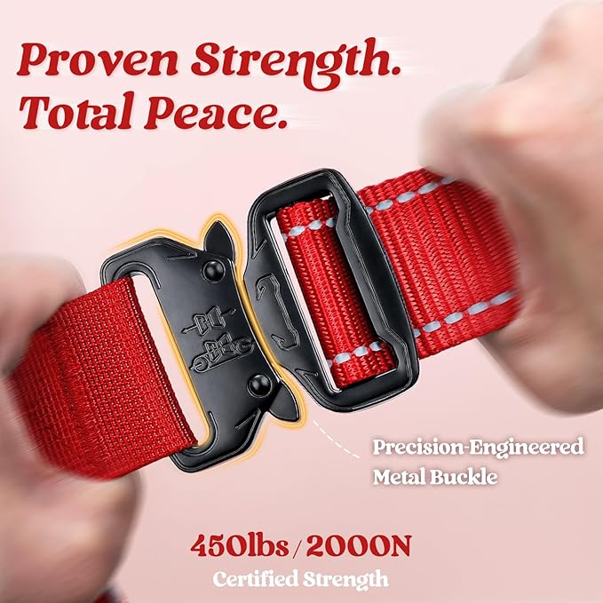 rabbitgoo Tactical Dog Harness for Large Dogs, No Pull Upgraded Reflective Heavy Duty Molle Vest with Handle, Adjustable Military Service Dog Vest for Walking Hiking Training, Red, XL