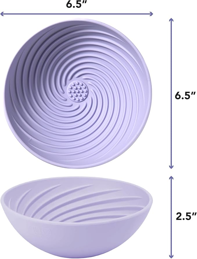 Awoo Wobbowl - Silicone Dog Lick Mat and Slow Feeder Bowl - Dishwasher Safe Pet Dish - Extends Mealtime for Fast Eaters & Reduces Anxiety - for Wet & Dry Food (Periwinkle)