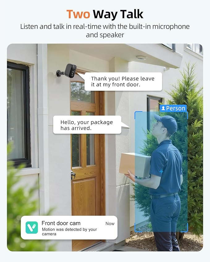 Solar Security Camera Wireless Outdoor (2 Pack), Solar Powered Cameras for Home Security with AI Motion Detection, 2K Color Night Vision, IP66 Weatherproof, 2.4GHz Wi-Fi, Cloud/SD Storage