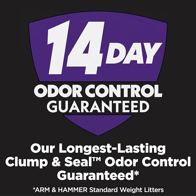 ARM & HAMMER Clump & Seal Slide Platinum Multi-Cat Clumping Cat Litter, 14-Day Odor Control, EZ Clean Technology, 27.5 lbs – No Scrubbing, Powerful Odor Eliminator