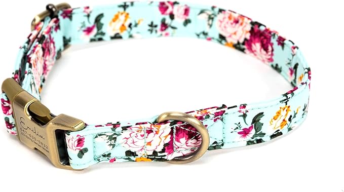 Personalized Dog Collar with Name and Phone Number Engraved,Adjustable Custom Puppy Collar,Organic Cotton Pet Collar for Small Medium Large Boy Girl Dogs