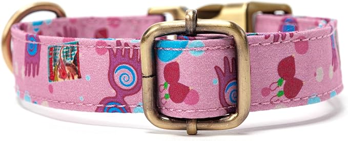 Personalized Dog Collar with Name and Phone Number Engraved,Adjustable Custom Puppy Collar,Organic Cotton Pet Collar for Small Medium Large Boy Girl Dogs