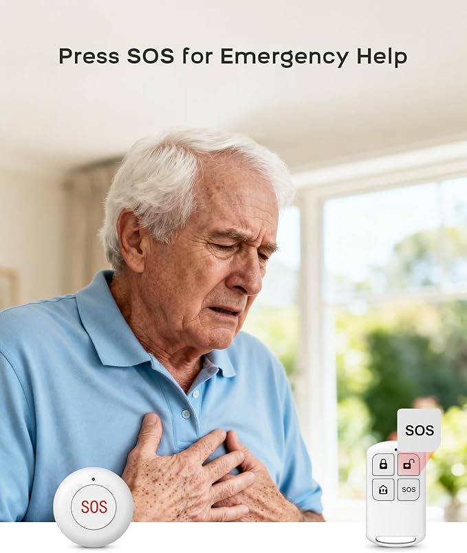 WiFi Door Alarm System, Wireless Alarm System 20 Piece Kit with Phone APP Alert Alarm Siren Door Window Sensor Motion Sensor Compatible with Alexa No Contract Ideal for Home, Garage, Apartment