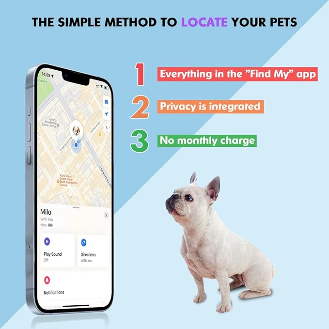 2-in-1 GPS Tracker for Dogs&Cats : Smart Collar with Real-Time Location, No Monthly Fee, Unlimited Range (iOS Only) GPS Tracker Dog Collar- Ideal for Small, Medium Large Dogs(Tracker Included)