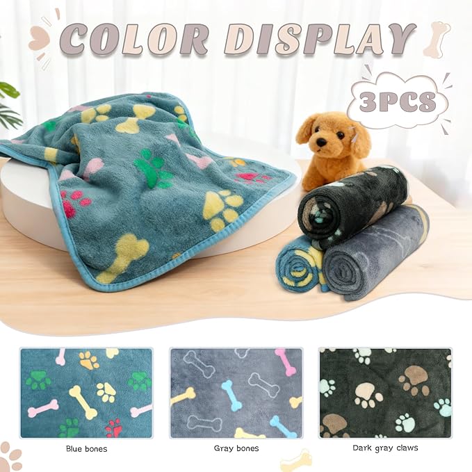 3 Pack Guinea Pig Cage Liner, Washable Guinea Pig Fleece Blankets Beding Accessories, Flannel Throw Warm Sleep Mat, Pet Pee Pads for Small Animal Hamster Rabbit Puppy Cat (Dark Color, 47x24 Inch)