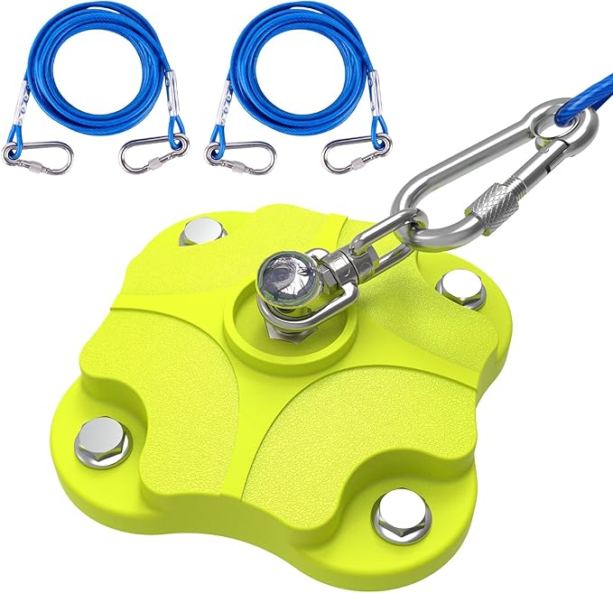 Heavy Duty Dog Tie Out Stake with 2x20FT Cables for Outdoor,Dual 360° Swivel for Dogs, 200LBS Capacity Stainless Steel,Dog Runner for Outside Yard/Camping (Dog Stake+2X20ft Cable/200lbs)