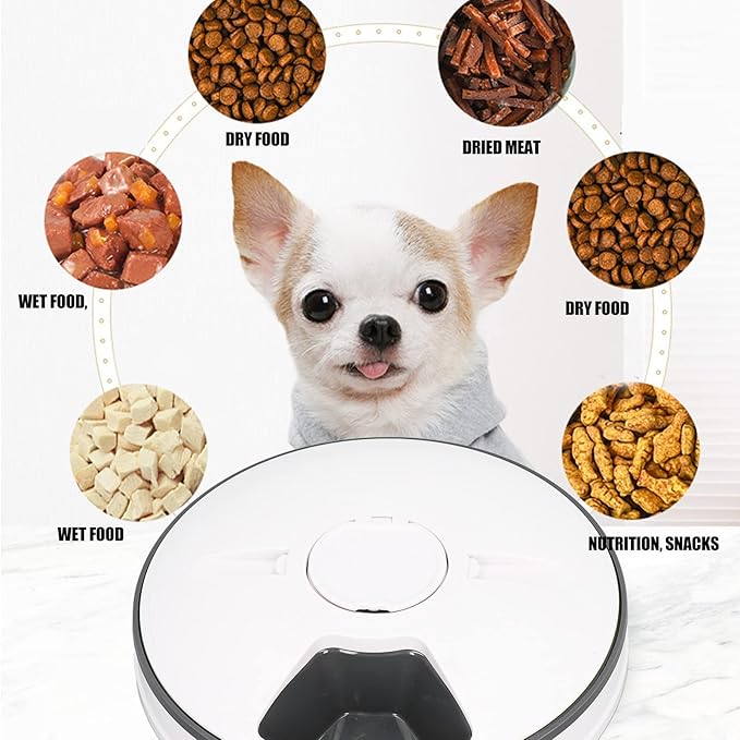 Automatic Cat Feeder, Smart Portion Control Auto Dog Food Dispenser with Voice Reminder, Dry and Wet Food Dispenser Programmable Dog Automatic Feeder for Small Dogs Puppy