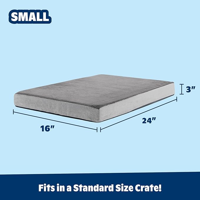 Barkbox Orthopedic Dog Bed with Memory Foam, Premium Comfort for Dogs and Puppies, Dog Bed for Joint Relief and Restful Sleep, Durable and Easy to Clean - Grey, Small