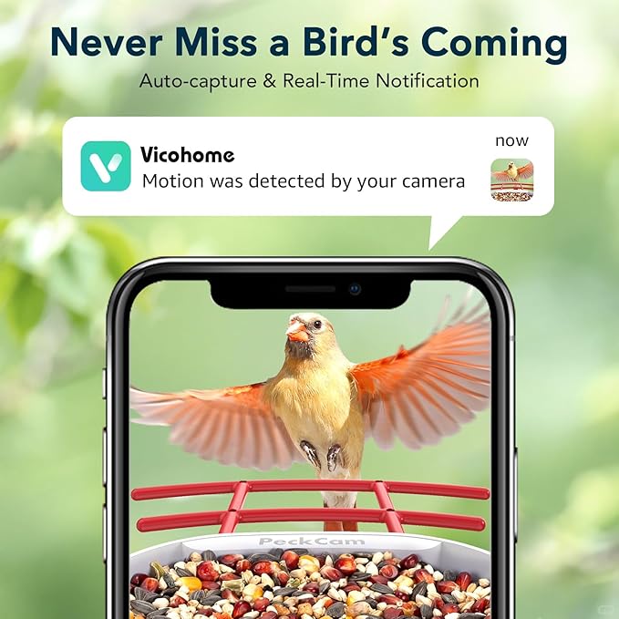 Smart Bird Feeder with Camera 2K Live Real-Time Alert AI Identify with 32G Card DIY Attachments Camera Bird Feeder Solar Powered Wireless Outdoor Birdwatching Gift for Birds Lover, Red