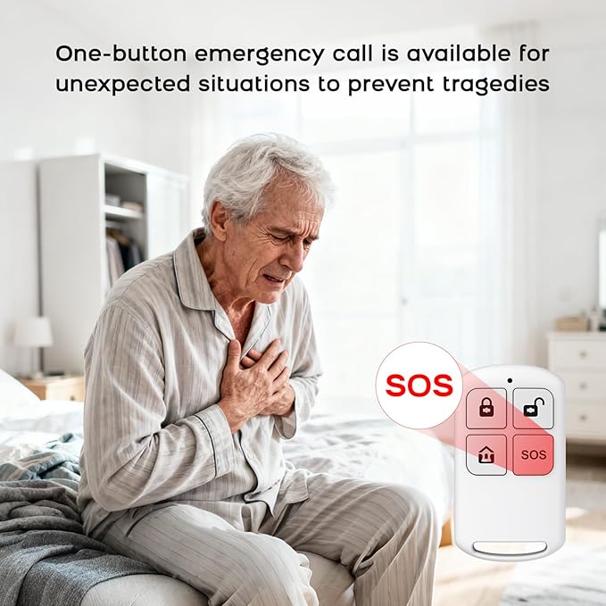 Alarm System for Home Security,24Pcs WiFi+GSM/4G Door/WindowAlarmSystem Kit,with Touch Screen & App Alerts&Auto Alarm Dial Compatible with Alexa,for Apartment,Kids Safety NO Monthly Fees