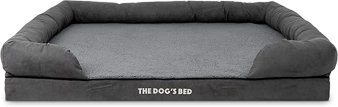The Dog’s Bed Medium Support Memory Foam Dog Bed XXL Plush Grey, Pain Relief: Arthritis, Hip & Elbow Dysplasia, Supportive, Calming, Waterproof Washable Cover, Veterinary Approved