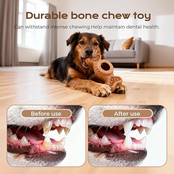 Freeze Bone for Dogs - Frozen Treat Chew Dog Toy for Aggressive Chewers to Keep Them Busy, Ice Cream Holder Freezebone with Mold Cups, Fillable Cognitive Licking Toy
