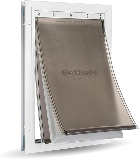 PetSafe Extreme Weather Aluminum Pet Door - Energy-Saving Thermal Barrier Pet Flap with Slide-in Door Locking & Secure Flap Cover - for Dogs Up to 100 Lb - Large