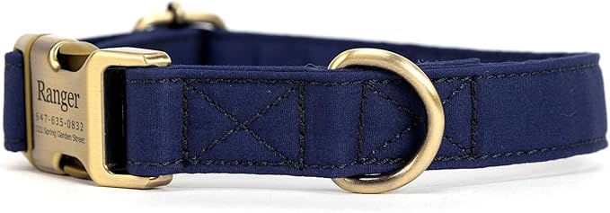 Personalized Dog Collar with Name and Phone Number Engraved,Adjustable Custom Puppy Collar,Organic Cotton Pet Collar for Small Medium Large Boy Girl Dogs