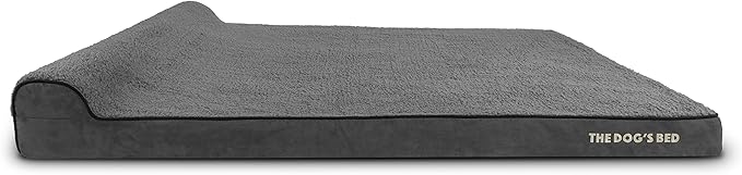 The Dog’s Bed Orthopedic Headrest Dog Bed XXXL Grey Plush 64x44, Memory Foam, Pain Relief for Arthritis, Hip & Elbow Dysplasia, Post Surgery, Lameness, Supportive, Waterproof Washable Cover