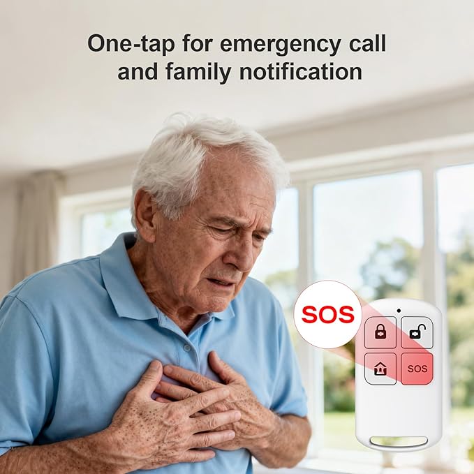 Home Alarm System Wireless,Wireless Security System with 4G SMS/Phone App Alerts,Door Alarms,Motion Detector,Compatible with Alexa&Google for Home,24Psc DIY Kit,No Monthly Fee