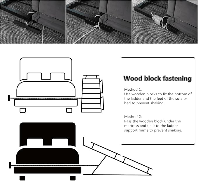 Dog Ramp for Bed PANTAZO Adjustable Ramps for Small Dogs to Get on Bed, Up to 28.5 Inches, 48'' Long,120lbs with Anti-Slip Grip & Safety Rail