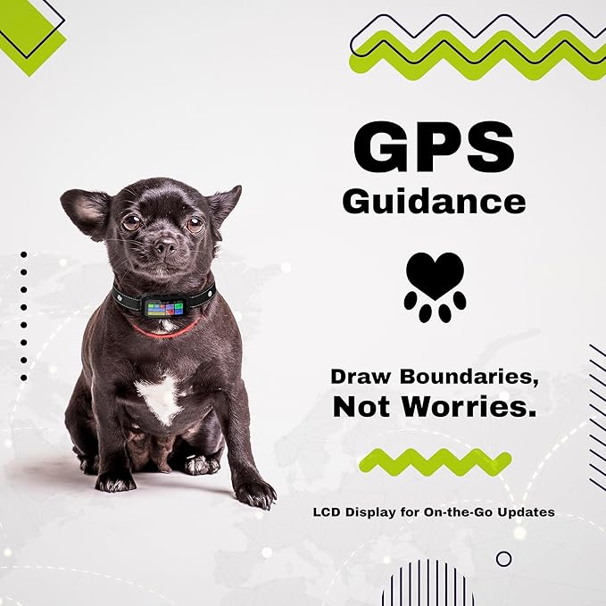 Customizable GPS Dog Collar Fence System, Waterproof LCD Collar & – Wireless Dog Fence, Wireless Pet Collar & App-Controlled Dog Training Collar