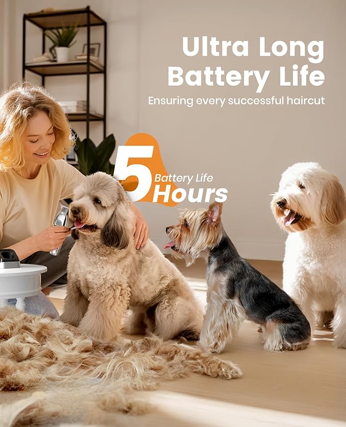 oneisall Dog Grooming Clippers for Thick Heavy Coats,Low Noise Cordless Dog Grooming Kit with Metal Blades, All Stainless Steel, 2 Speeds