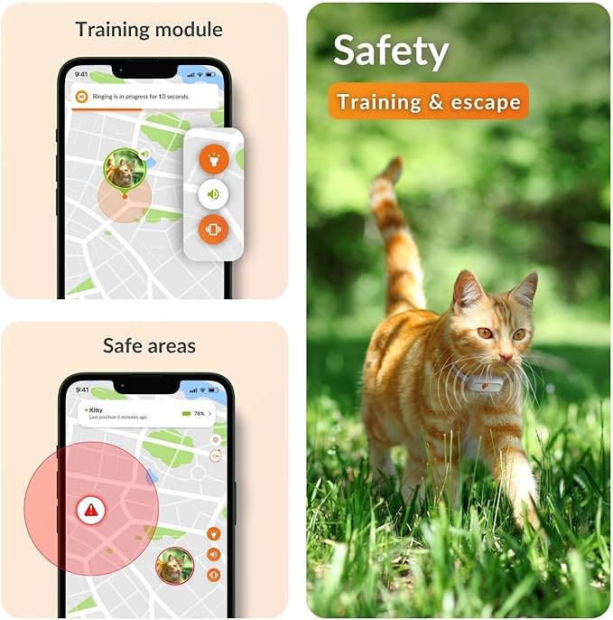 Weenect Cat XS - New GPS Tracker for Cats | Real-time Mini GPS Tracker for Cats | Smallest Model on The Market | Collar Included | Subscription Required