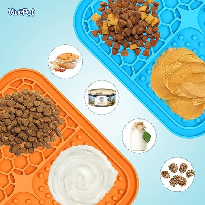 VALUEPET | Dog Lick Mat - Silicone Lick Mat for Anxiety Relief- Slow Feeder Licking Pad for Butter, Yogurt, & Peanut - Suitable for Dog Training, Boredom Reducer, Bathing & Grooming- Square | 6.6 Inch
