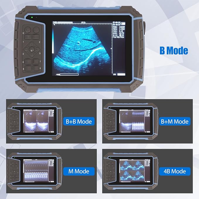 2025 Upgraded Veterinary Ultrasound Machine - with 3.5MHz Convex Probe, Pregnancy Portable Handheld Scanner B-Ultra Sound for Cattle, Horse, Pigs, Sheep, Cats, Dogs, Rabbit, Fish