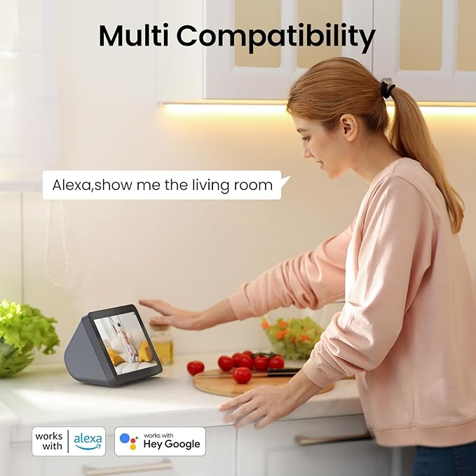 Cinnado Security Camera Indoor-2K 360° WiFi Cameras for Home Security，Pet/Dog/Baby Camera with Phone app, 2-Way Audio, Night Vision, 24/7 SD Card Storage, Works with Alexa & Google Home (2.4Ghz)-D1