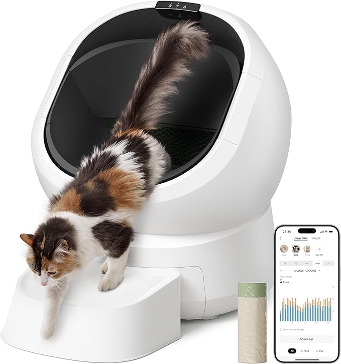 PETLIBRO Luma Automatic Cat Litter Box AI Waste Analysis, Open-Top Self Cleaning Litter Box, in-App Usage Tracking Multi-Cat Recognition, Triple Safety Protection Odor Control LitterBox