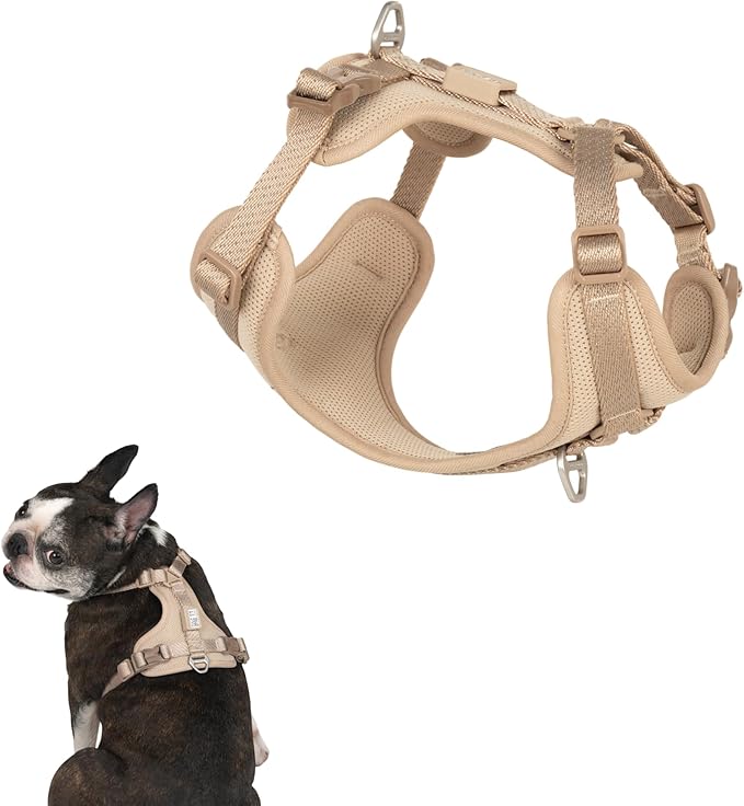 All-Weather No Pull Dog Harness Reflective Vest Harness QR Code Anti-Lost Adjustable Quick-Release Buckle Soft Padded Breathable Harness for Small Medium Large Dog (Super Reflect-Earth, XS)