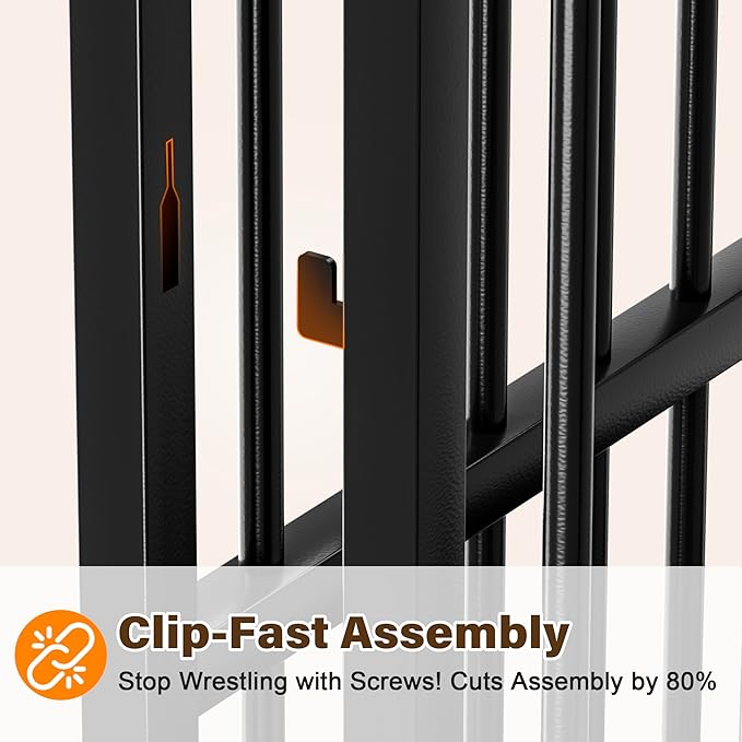 VERIFURTY 42 Inch Heavy Duty Dog Crate for Large and Medium Dogs with Self-Locking Latch, Escape-Proof Steel Kennel Indoor, XL Large Double Door Metal Pet Cage with Wheels