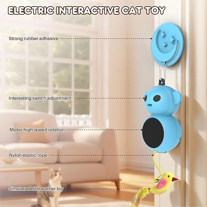 Interactive Cat Toys for Indoor Cats - Automatic Cat Toys, Flying Bird Feather Cat Toy, Kitten & Adult Cat Enrichment Stimulation Toy