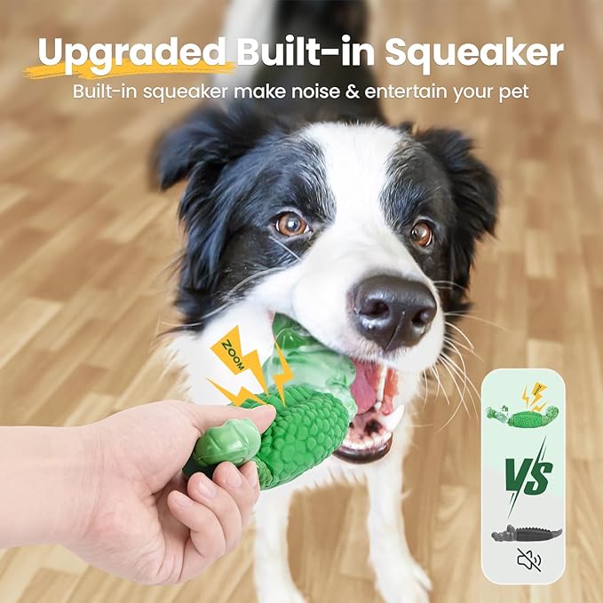 HGB Dog Toys for Aggressive Chewers, Squeaky Tough Indestructible Dog Toys for Large, Medium Breed to Keep Them Busy & Reduce Anxiety, Bacon Flavor